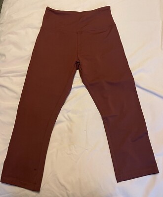 AUU Essentials Women's Summer Capri Yoga Leggings, New, Burgundy- XS