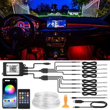 8-in-1 RGB LED Car Interior Ambient Light Strips 10M Multi-Color Guide Light Kit