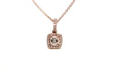 14k Diamond Halo Pendant Asher Cut Natural Diamond .55 ct. tot. wt Halo Pendant