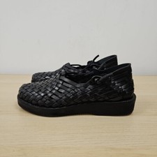 Yuketen 6151 Leo Woven Black Faux Leather Loafers Mary Jane Summer Shoes Uk 7