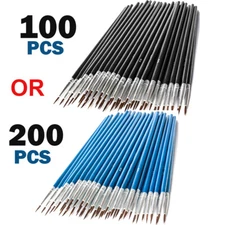 100/200PC Very Small Paint Brushes Fine Tip For Nail Art Model Craft Painting