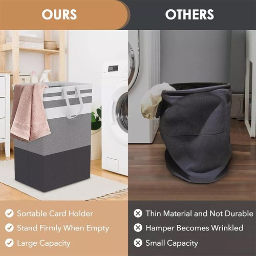 2pcs Large Laundry Basket Waterproof Freestanding Laundry Hamper Collapsible 75L - Picture 18 of 19