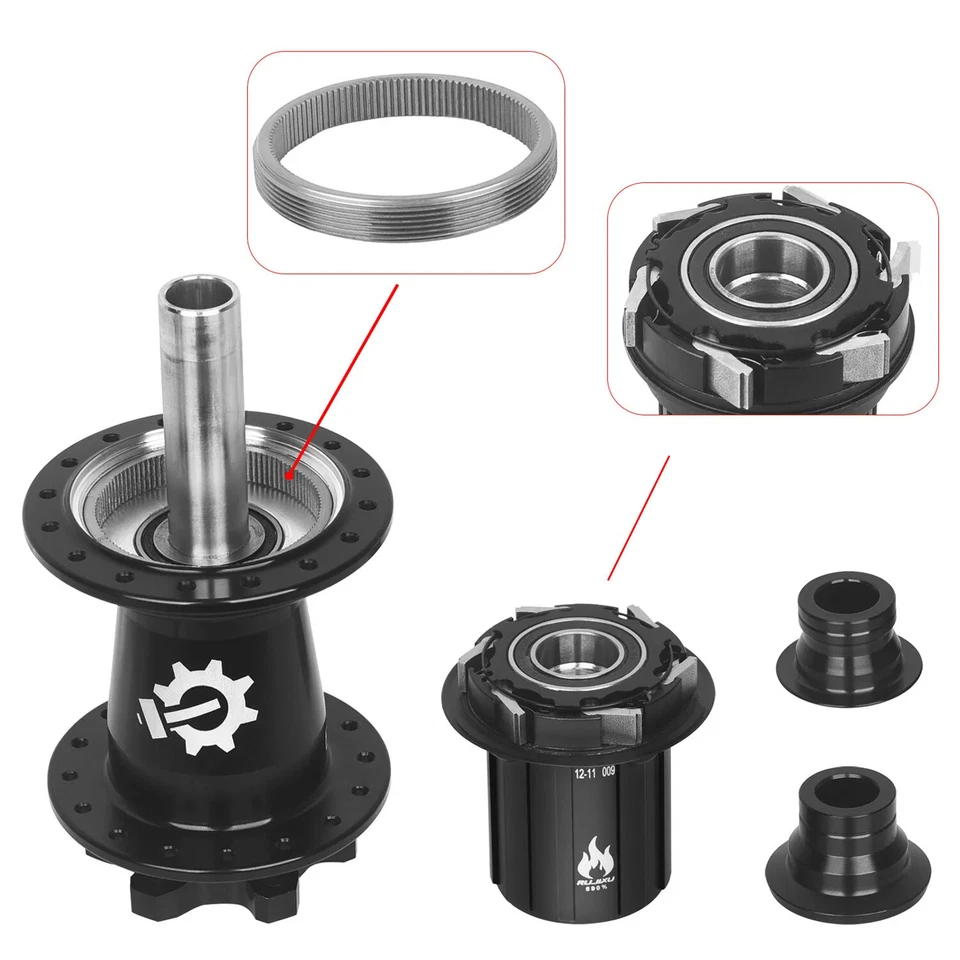 Bicicleta MTB CUBO 6 pernos freno de disco 32 orificios 690 anillos HG XD MS Boost 8-12 velocidades Foto 3 de 4