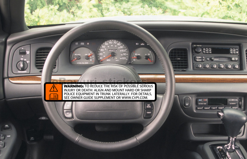 P71 Crown Victoria Vic Interceptor Overdrive Pursuit Sticker Style CVPI