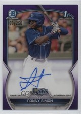 2023 Bowman Chrome Prospect Purple Refractor /250 Ronny Simon #CPA-RS Auto 1h78