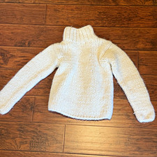 DKNY Pure Wool Women's Cream Heavy Knit Turtleneck Pullover Sweater Long Sleeve