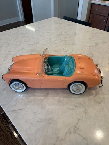 VINTAGE 1962 Mattel Barbie & Ken 1st Car - Pink Austin Healey Convertible