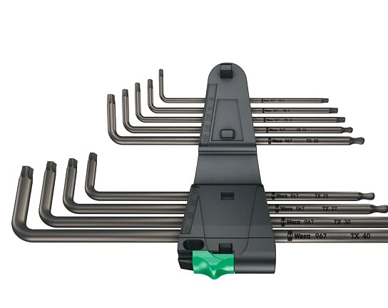 Wrench: Torx®-Set; TX8,TX9,TX10,TX15,TX20,TX25,TX27 - WERA.967/9TX/XL | EU Stock-image