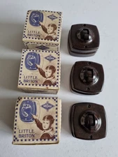 1 x Vintage Britmac  Brown Ceramic Toggle Light Switch 1 Way New Old Stock