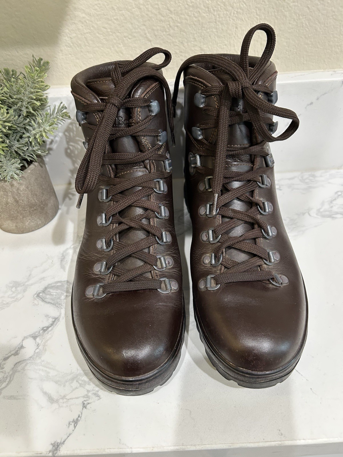 LL Bean Cresta Men's Vibram Gore-Tex Boots Size M Brown Leather