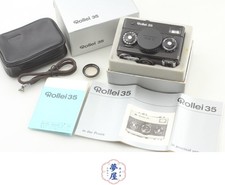 Rare Full Set Box Rollei 35 Black Tessar 40mm f3.5 Meter Works Clean Lens Japan