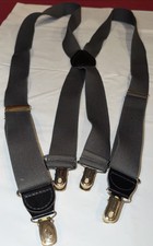 Pelican USA GRAY SUSPENDERS Adjustable gold CLIP END Suspenders Braces Germany
