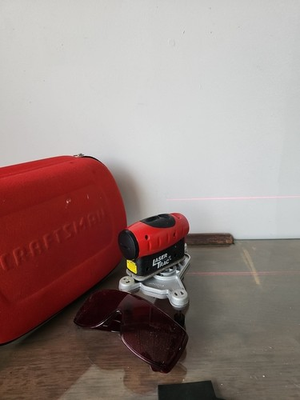 #ad Craftsman 4 In 1 LEVEL with Laser Trac in Case Used Complete $19.00