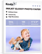 Koala Glossy Inkjet Photo Paper Thick 11X17 Inches 100 Sheets 54Lb Picture Paper