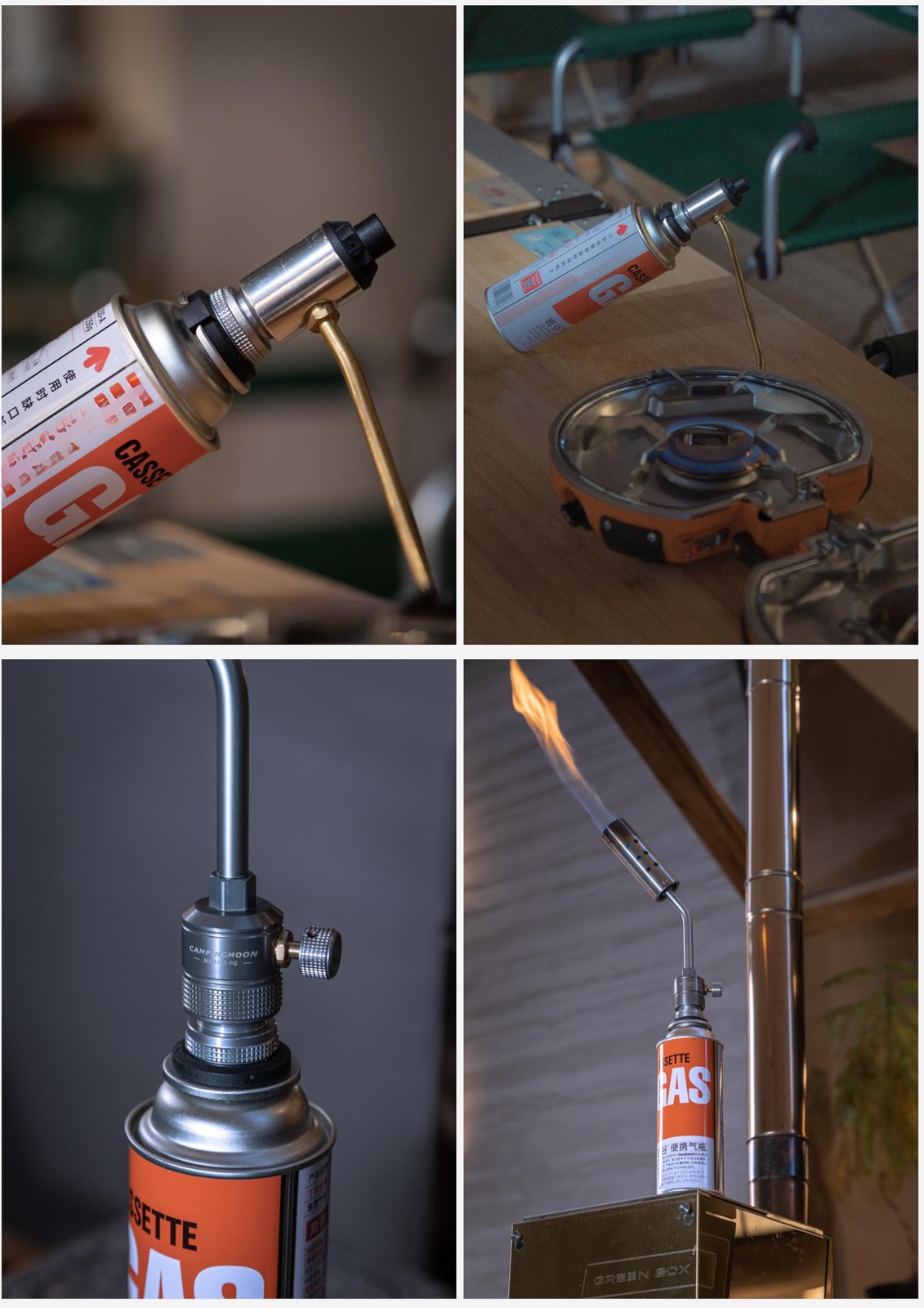 CAMPINGMOON Butane to Propane CGA 600 Adapter Converter 8oz Nozzle Type Butan...
