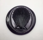 2006 Blenko Amethyst Sea Shell design Glass Disk signed twice by Artists
