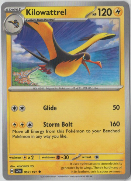 Pokemon - Kilowattrel 067/191 - Surging Sparks - NM/M