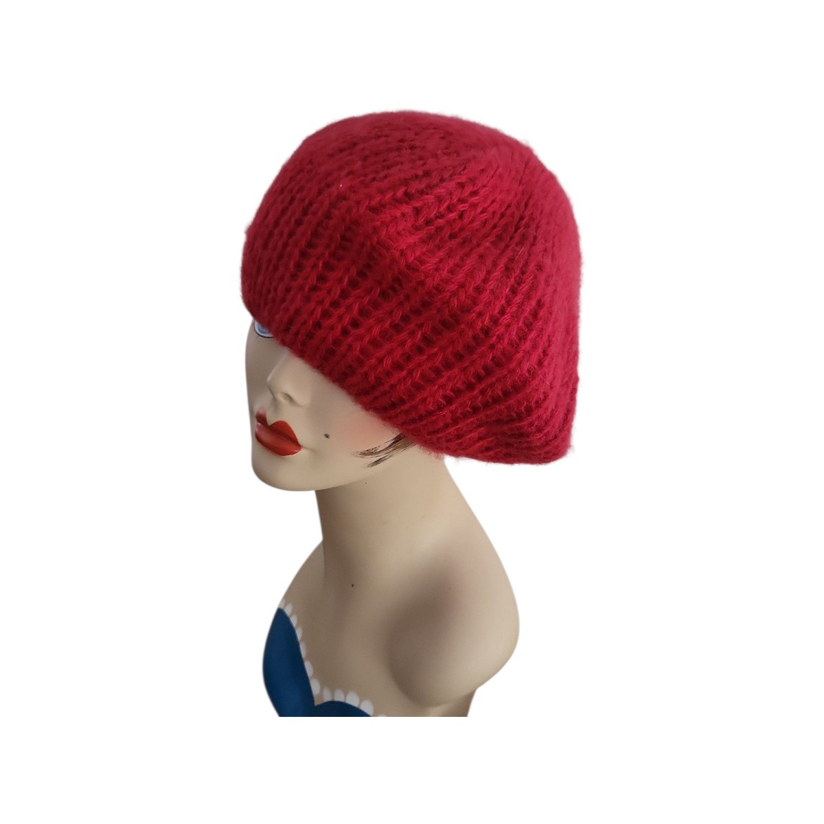 ARIS Vintage Red Hat Vintage Aris Knit Fedora Womens Winter Hat Red USA Made One  main image 3
