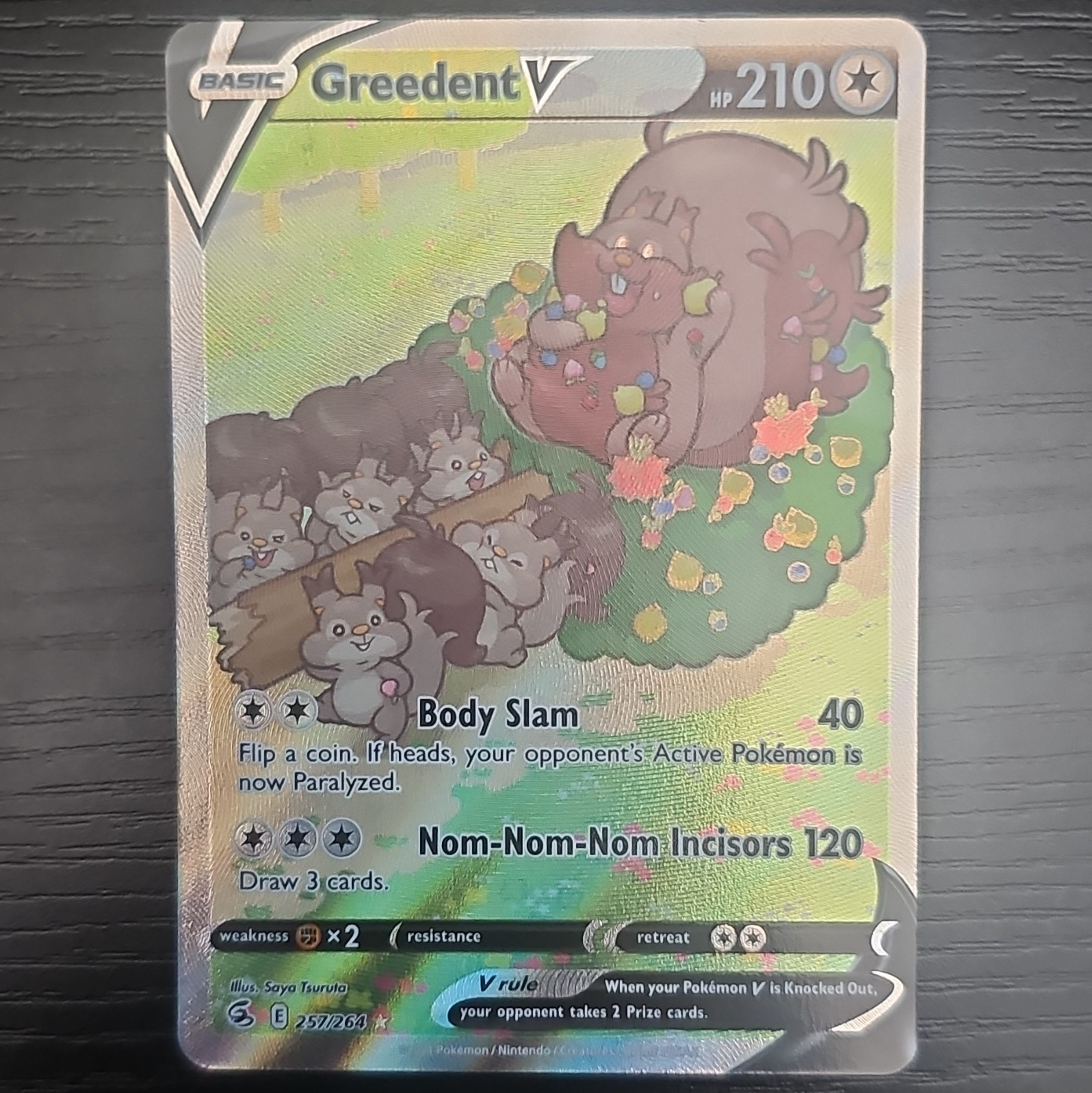 Pokemon TCG Greedent V SIR 257/264 Fusion Strike EN