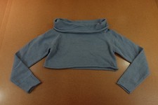 Fashion Nova Womens Large Dusty Blue Only One Off The Shoulder Crop Sweater NWT