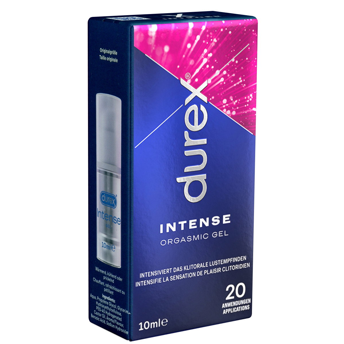 Durex Intense Orgasmic Gel 10 ml, klitorale Stimulation der Frau wärmend kühlend