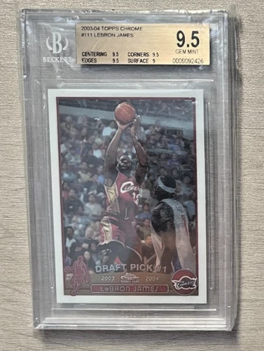 2003-04 Topps Chrome LEBRON JAMES ROOKIE CARD BGS 9.5 Los Angeles Lakers Cavs RC