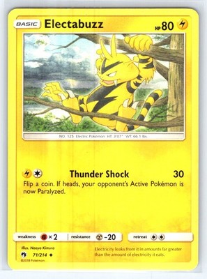 Electabuzz Uncommon SM - Lost Thunder 71/214 MP