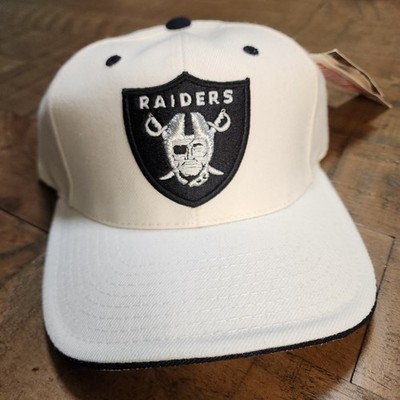 American Needle NFL Oakland Raiders Hat Cream Black Adjustable Strapback Cap NEW