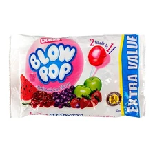 Charms (1) Bag Blow Pop Bubble Gum Filled Pops - 2 Treats in 1! Assorted Flavors