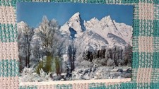 POST CARD SNOWY GRAND TETON JACKSON HOLE WYOMING