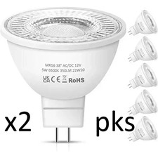 Nottac MR16 LED Bulbs, 12V 5W (50W Halogen Equivalent) Cool White 6500K 38° Beam