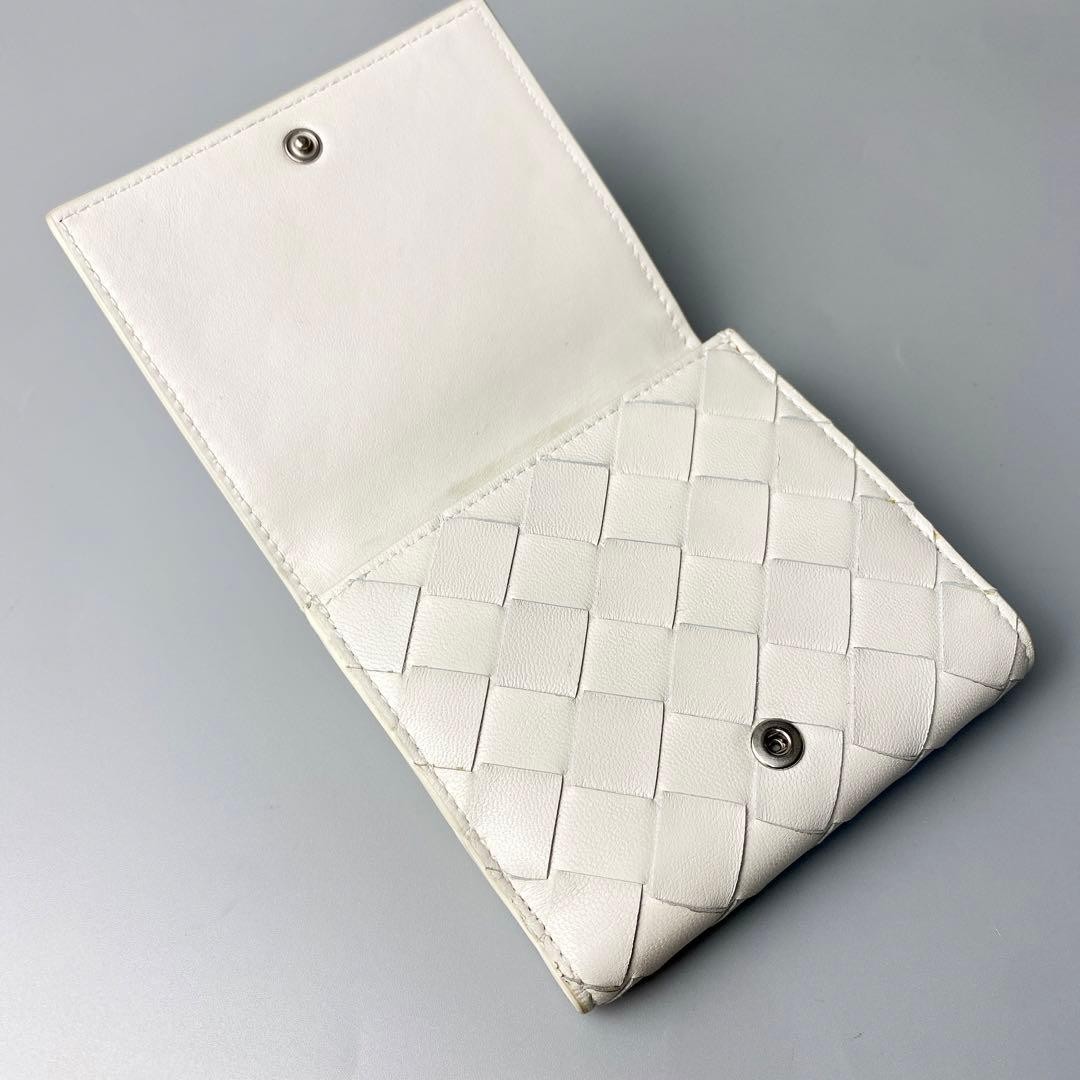 Bottega Veneta Intrecciato Bifold Wallet Leather Blue Slightly Used Japan thumbnail 7