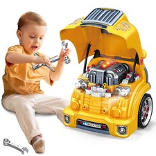Large Truck Engine Toy for 3-5, Take Apart Motor Vehicle Pretend Play Car wit...