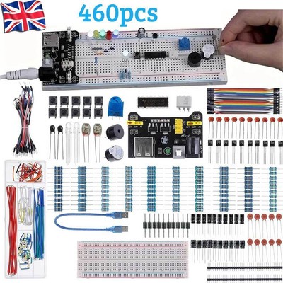 Electronic Fun Kit Bundle mit 830 Breadboard Kabel Widerstand, Kondensator, LED