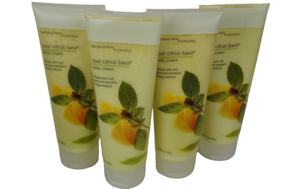 4 BATH & BODY WORKS PLEASURES COOL CITRUS BASIL MOISTURE BODY CREAM RARE!