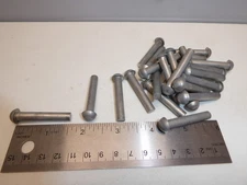 1/4 x 1-1/2" Round Head solid Aluminum Rivets VINTAGE USA Made QTY 25 NEW