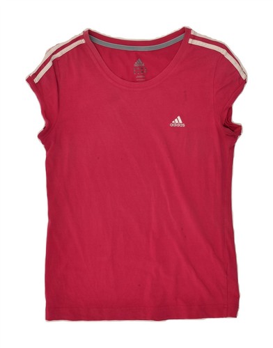 ADIDAS Womens T-Shirt Top UK 16 Large Pink Cotton BB76