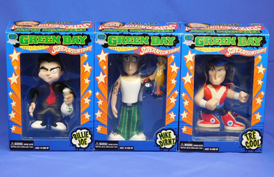 Green Day Super Action Figure 3ピースセット GREEN DAY SET OF 3 SUPER ACTION FIGURES BILLIE JOE, TRE COOL, MIKE