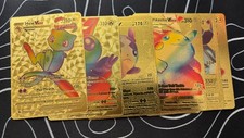 Pokémon Gold Foil Metal Card Lot VMAX GX Basic Mew Pikachu Morpeko Victini 8