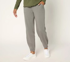 Anybody Cozy Knit Side Pleat Jogger with Pockets Charcoal Petite M A704623