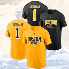 Jeremy Swayman #1 Boston Bruins 2026 Stadium Series Name & Number Fan Look