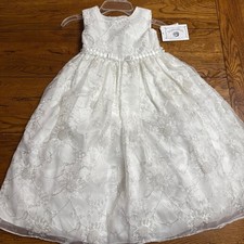 Girls Marmellata 99 White w/ Embroidery Dress Size 6 H14