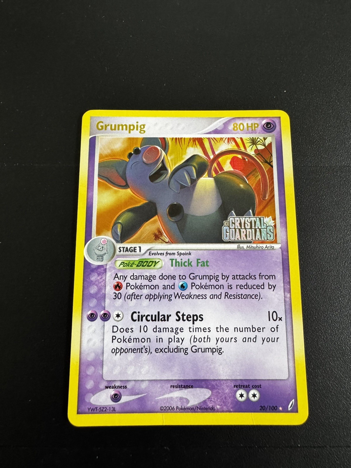 Grumpig 20/100 Pokémon Crystal Guardians Reverse Holo