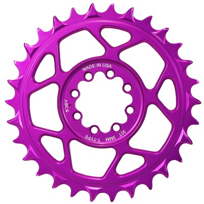5Dev T-Type 8-Bolt Chainring, 3mm Offset, 32T, Purple