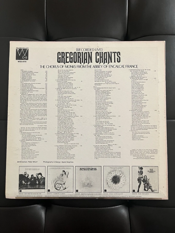 The Chorus Of Monks From The Abbey Of Enclat, France Gregorian Chants Record LP - Image 2 of 4