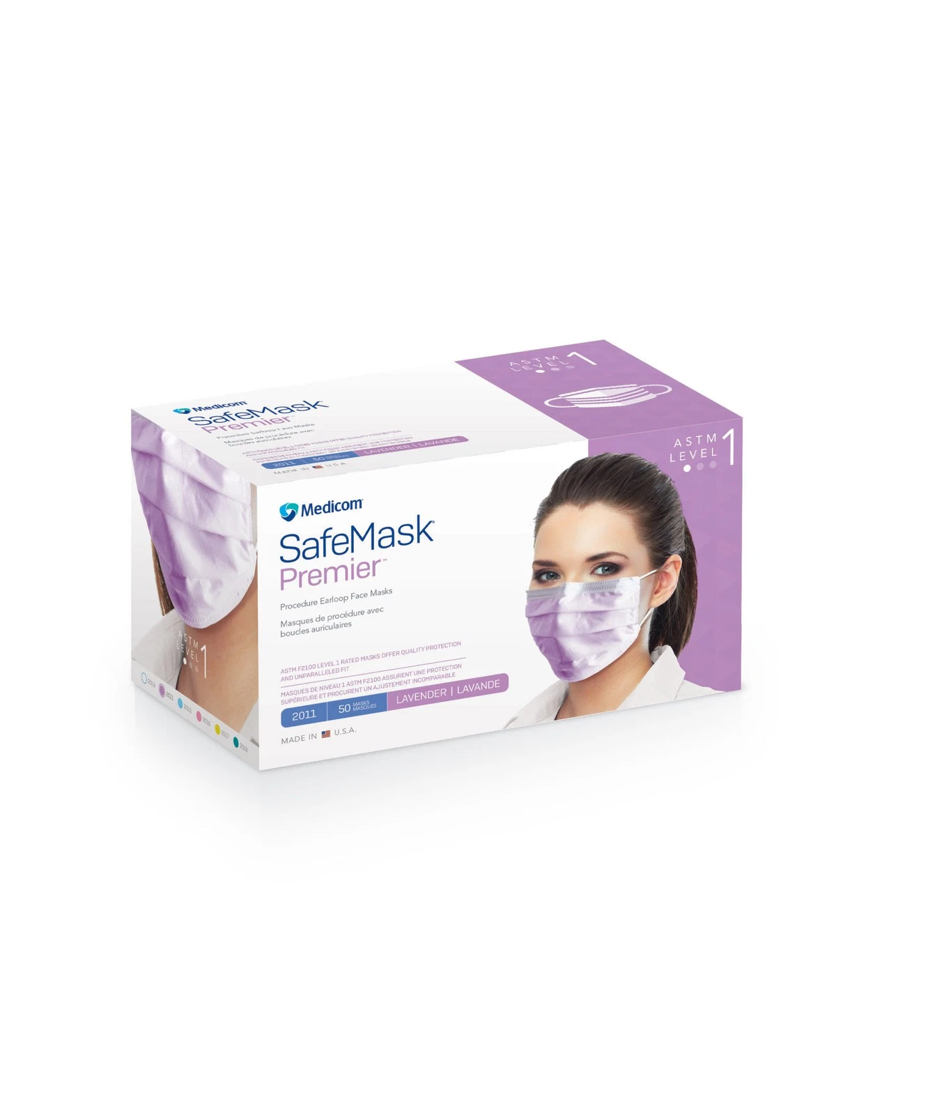 Medicom 2011 SafeMask Premier Earloop Face Masks ASTM Level 1 Lavender 50/Bx
Opens in a new window o