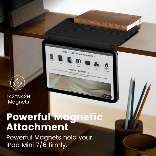 美品 iPad mini 7 (A17Pro) 128GB PITAKAケース付 PITAKA iPad mini7 ケース(A17 Pro, 2024, 第7世代) iPad mini6 ケース