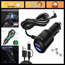 DC3.5 Power Cord for Radar Detectors, Dual USB QC3.0 Quick Charger, 6.5ft