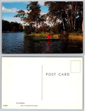 Vintage Fly Fishing Postcard Thomas Peters Lake Scenic Outdoors Landscape