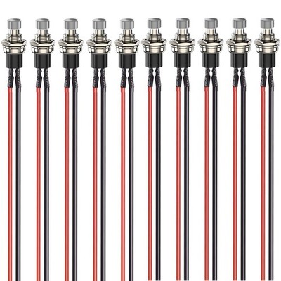 Gebildet 10pcs 7mm 3V-6V-12V-24V-230V/1A Prewired Mini Momentary Push Button,...